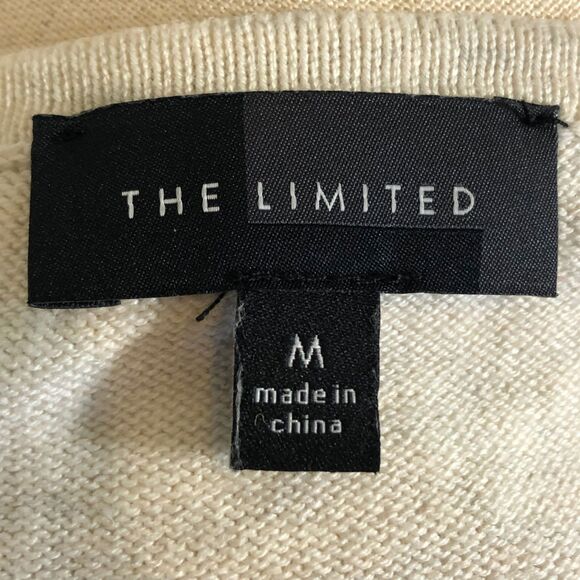 Limited Cream Long Sleeve Knit Sweater, MED - Picture 6 of 6